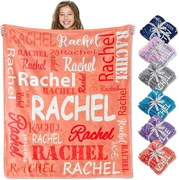 Corissy Ships Next Day, Personalized Blankets and Throws Custom Blanket with Name Customized Flannel Blanket for Kids Christmas Blanket Gifts for Teen Girls Boys