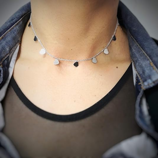 Beloved Collana Girocollo Donna In Acciaio Inox Con 11 Charms Pendenti – Lunghezza Regolabile 35-40 Cm, Regalo In Skin Pack