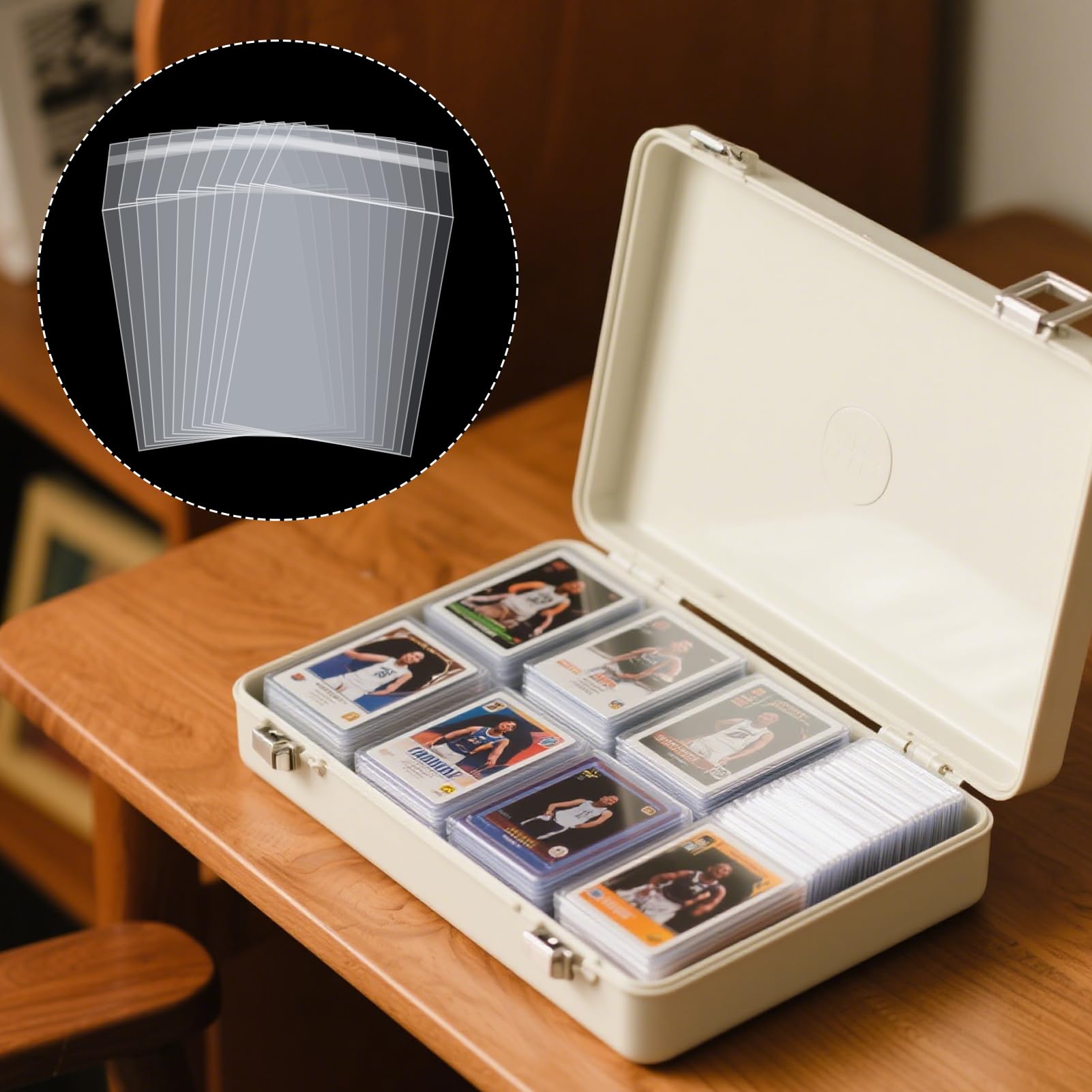400 fundas de carga superior para cargadores superiores, bolsas de equipo resellables para soporte de tarjetas rígidas de 35 a 75 PT, fundas para tarjetas de intercambio, protectores de tarjetas de