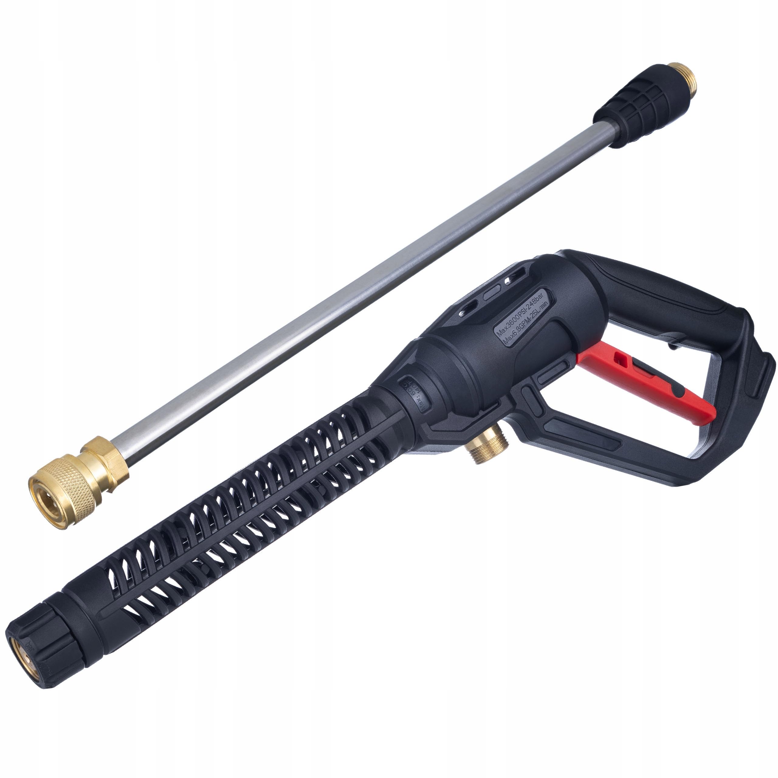 Rosfix Set Pro Clean Gun PCG1 – Pistola de alta presión con conector M22 x 1,5 + lanza + 1 L pistola de espuma | 4000 PSI | Núcleo de latón | Repuesto para limpiadores de alta presión Kärcher, Bosch