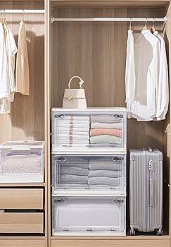 Amazon｜収納ケース 収納ボックス 40L 折り畳み 収納コンテナ 衣装収納