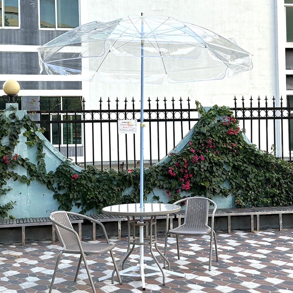 Przezroczysty parasol tarasowy 2,4 m na zewnątrz parasole ślubne targ stół parasol wodoodporny duży przezroczysty parasol do ogrodu, na balkon