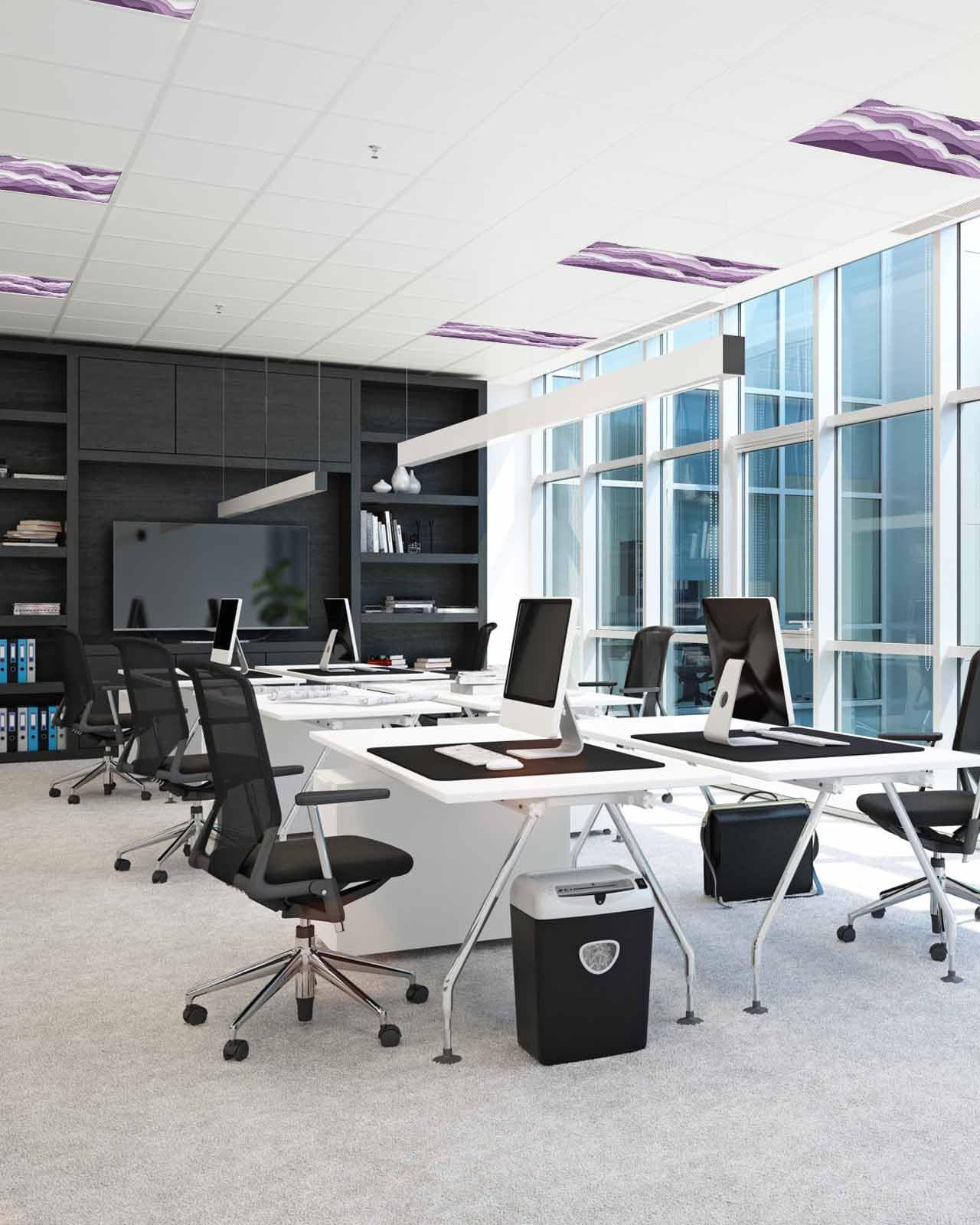 JasmineM Purple Gradient Waves 1 Pack 4 x 2 Feet Fluorescent Light