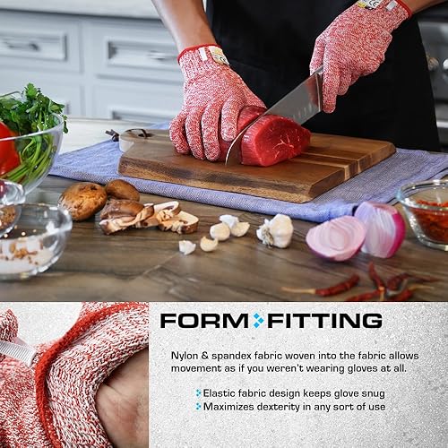 Vista 24 de Glove Station Ultra Durable Series Cut Resistant Gloves - Cutting Gloves for Chefs, BBQ and Cooking - Level 5 Protection Gris granito