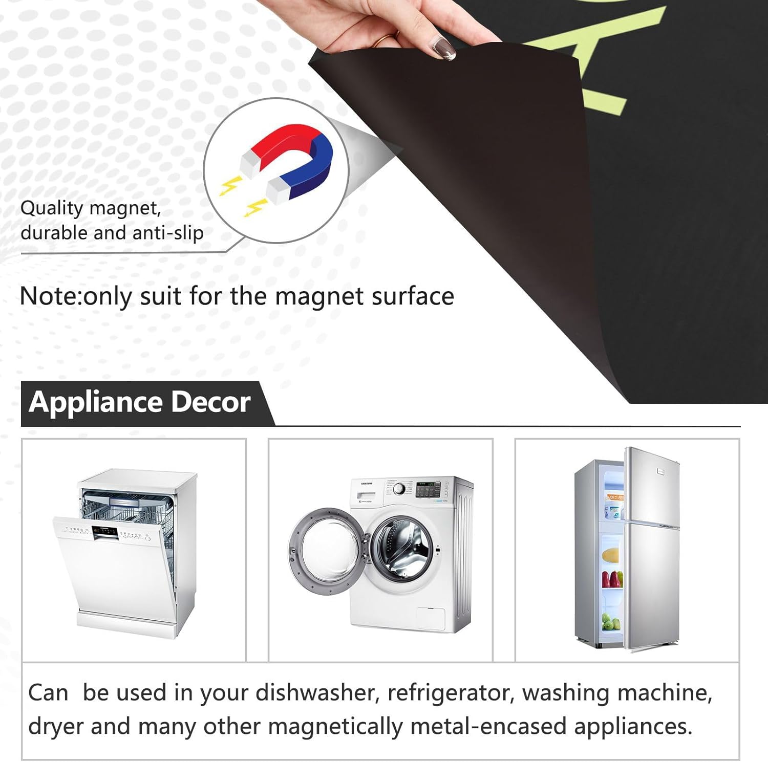 Custom Personalization Dishwasher Magnet Cover Refrigerator Panel Decal Deco for Cabinet Kitchen Laundry Room Gift 23" x 26 "