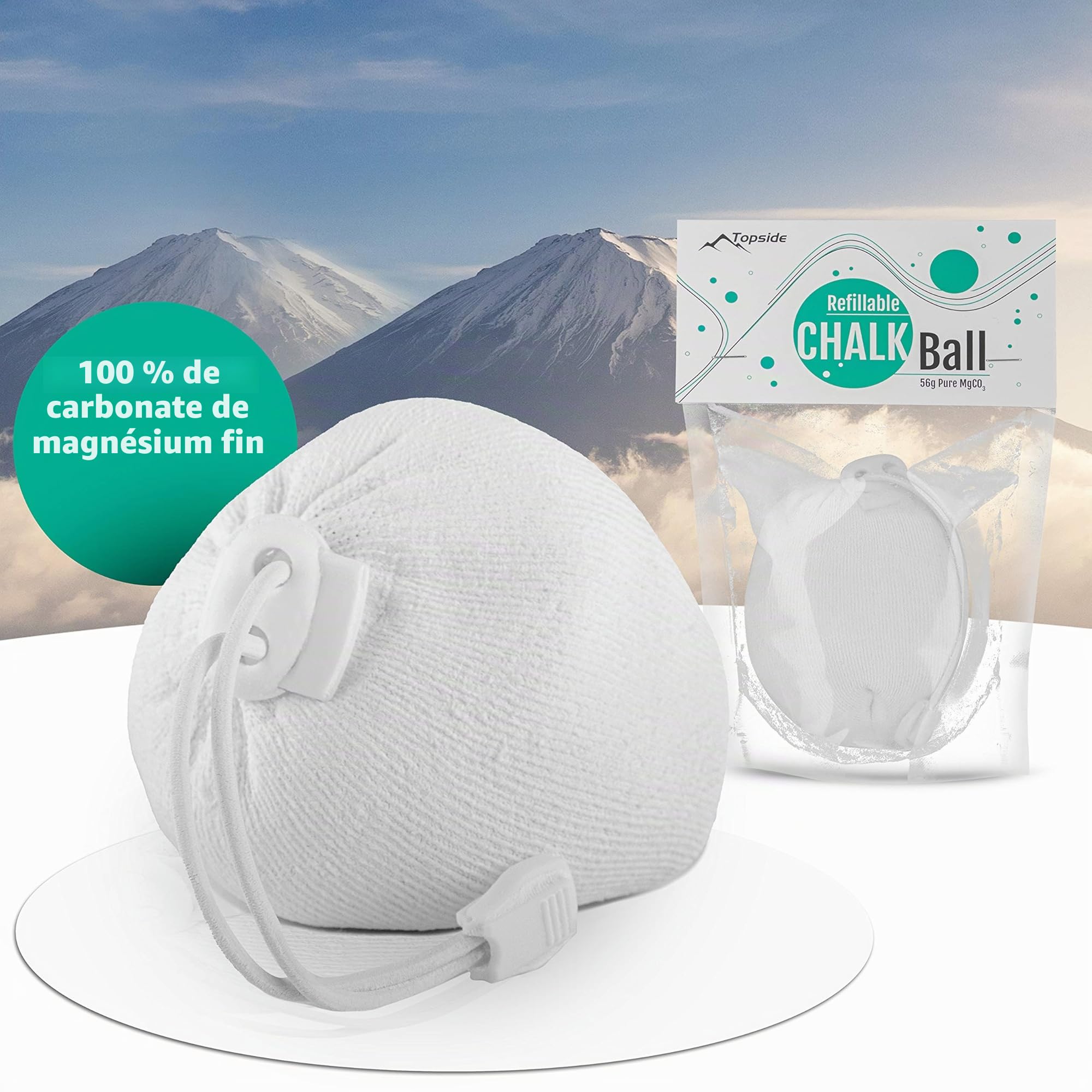 TOPSIDE Boule de Magnésie Rechargeable 56g pour Carbonate de Magnésium