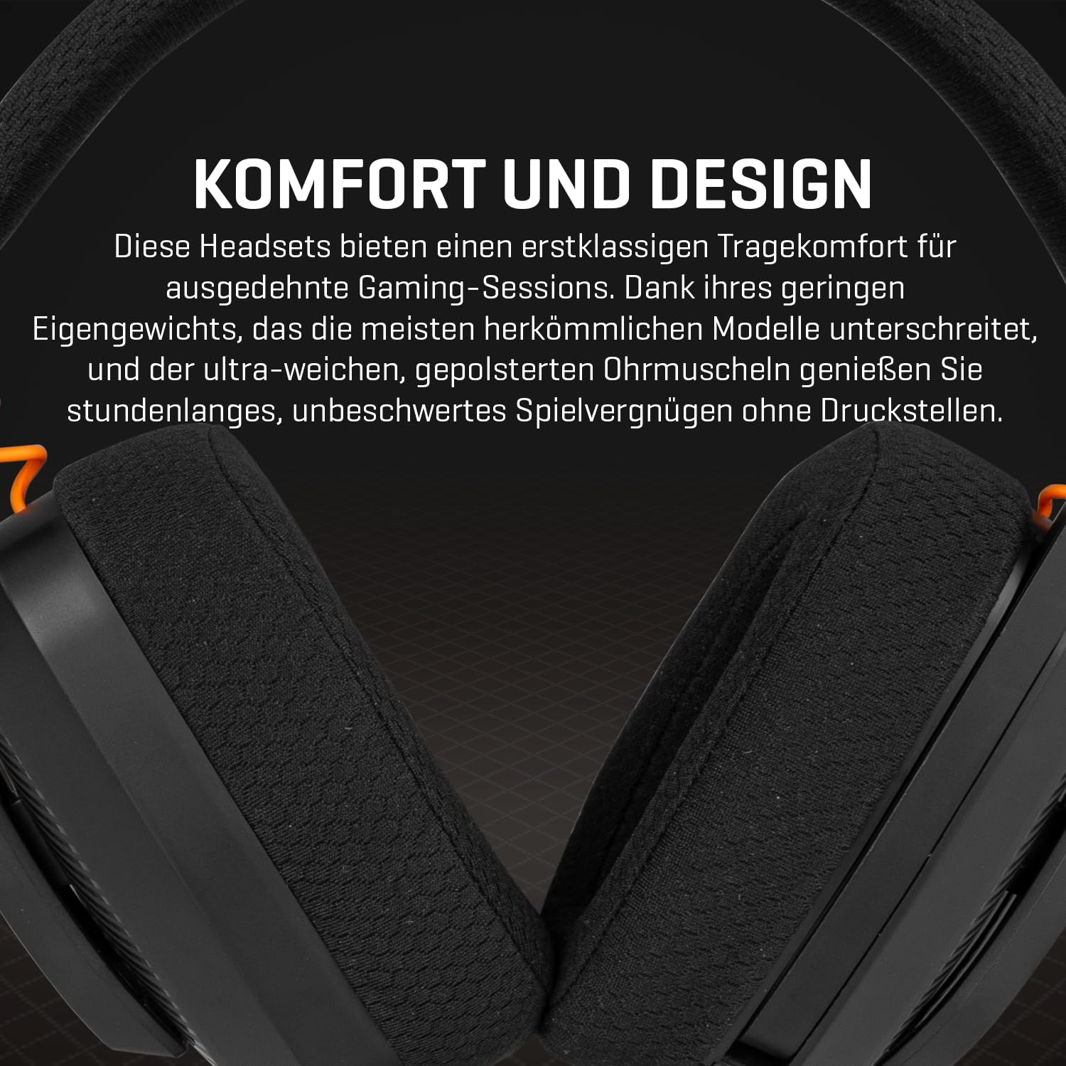 KROM KANJI – Kabelloses Gaming-Headset mit Bluetooth 5.3, 2,4 GHz & USB, 40-mm-Treibern, omnidirektionalem Mikrofon, Lautstärke- & Stummschaltung am Ohrhörer, verstellbarem, leichtem Kopfband, Schwarz