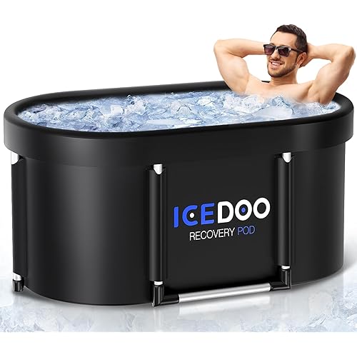 New Upgrade XL 139-Gallon Oval Ice Bath Tub - 6 Layered Portable Bathtub, Foldable with Cover Cold Plunge Tub for Athletes, Home Gym, Outdoor Recovery Use.