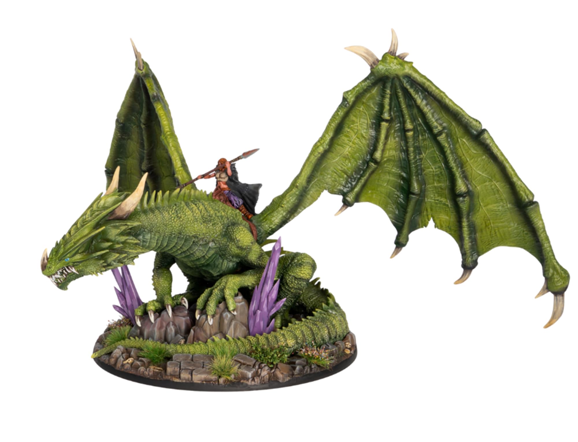 Argloth Rivelwyr Destroyer of Empires - Hard Plastic Fantasy Dragon Model Miniatures, Green, 150mm high to wing tips - Image 3