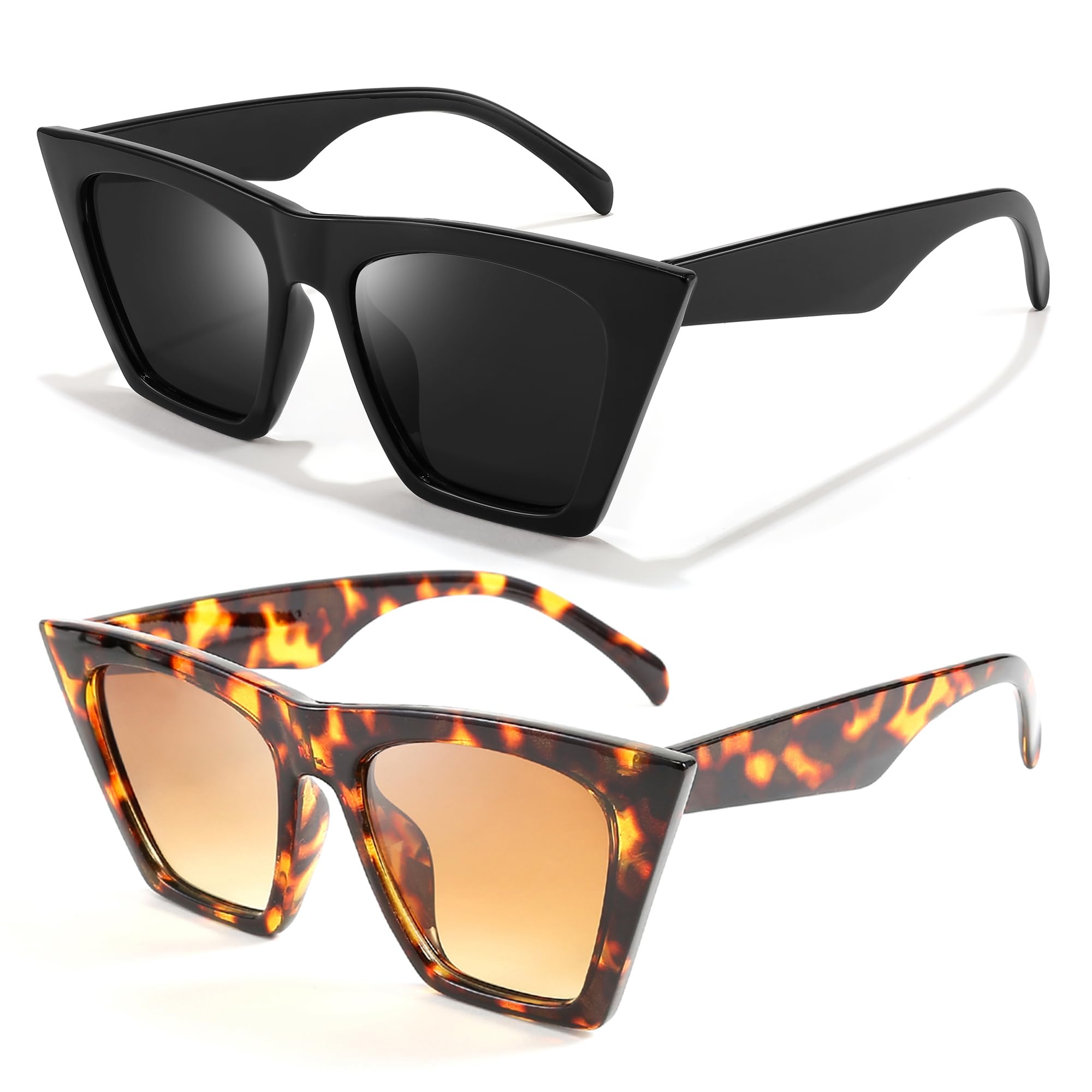 FEISEDY Vintage Square Cat Eye Sunglasses B2473