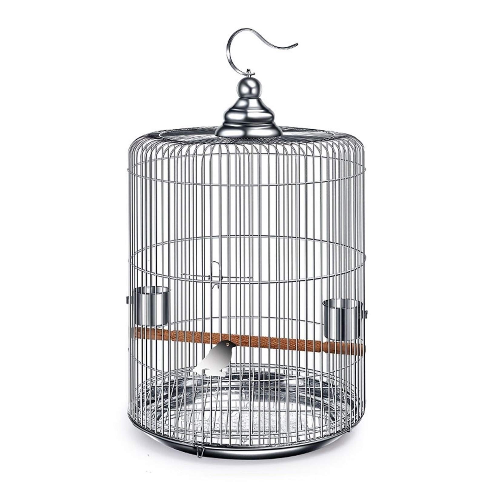 XXXXW Hanging Birdcage Pet Supplies Stainless Steel Bird Cage Outdoor Bird Villa Round Birdhouses (Size : 44cm high)