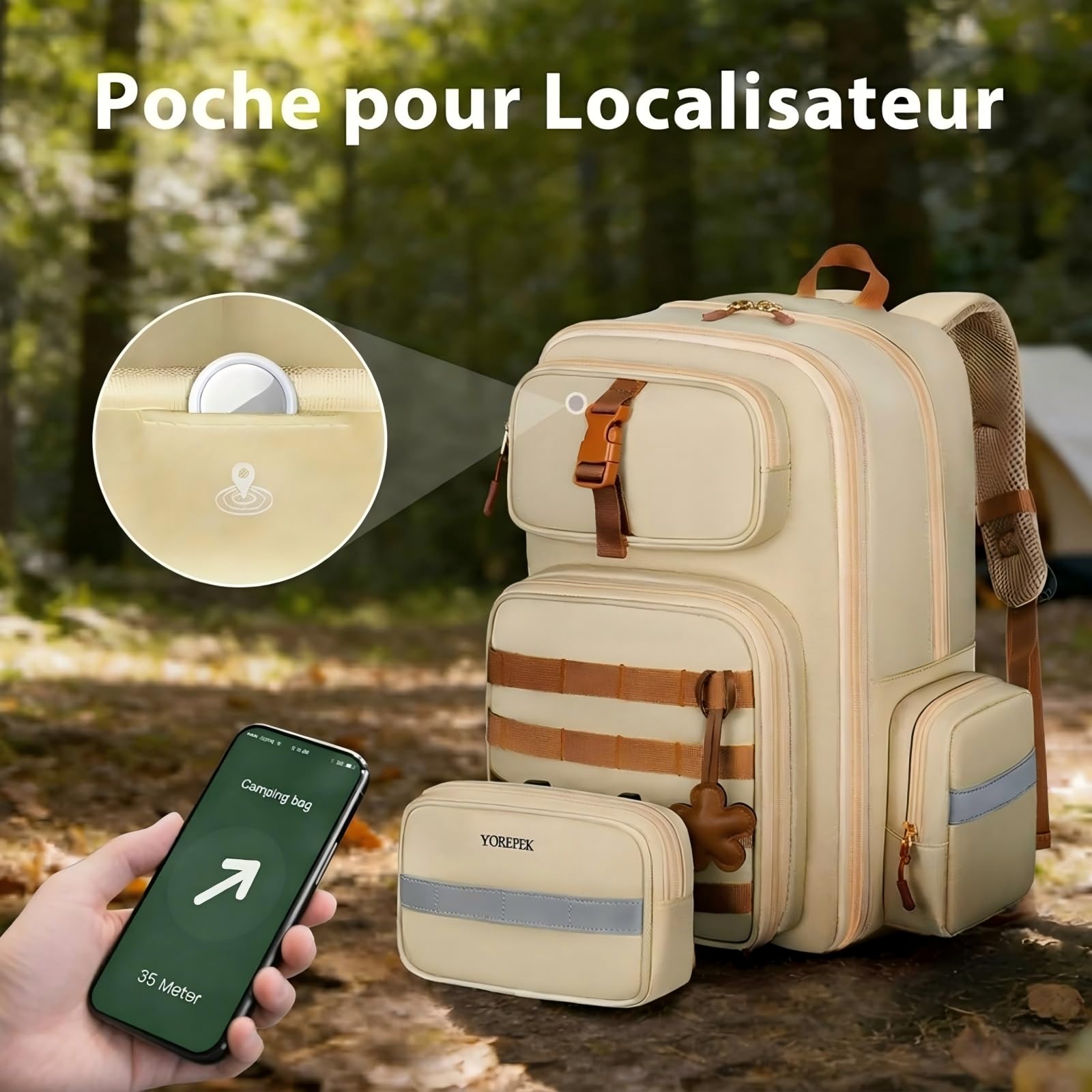 YOREPEK Sac a Dos Militaire 24L(40x30x20), 2 Sets Sac a Dos Tactique | Exbandiable Militaire Multifonctionnel Sacs de Voyage Cabine pour Ordinateur, Randonnée/Trekking/Camping Femme Homme, Kaki