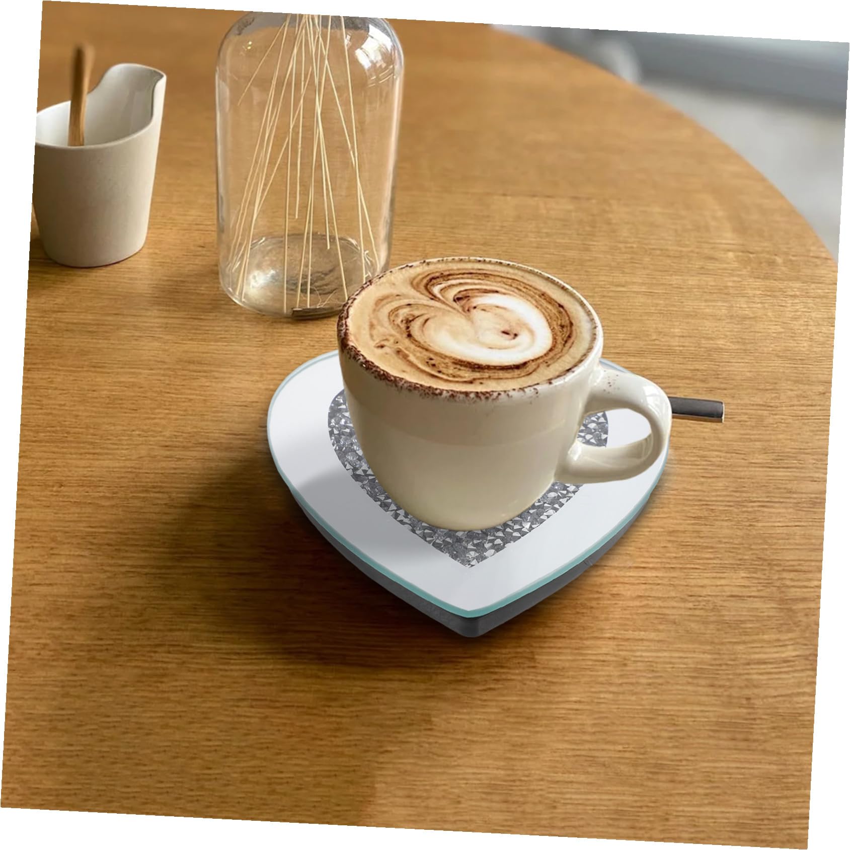 Gatuida 6 Piezas de Platillos de Vidrio en Forma de Corazón, Posavasos Resistentes al Calor y Rayaduras para Tazas de Té, Ideales para Hoteles y Bares