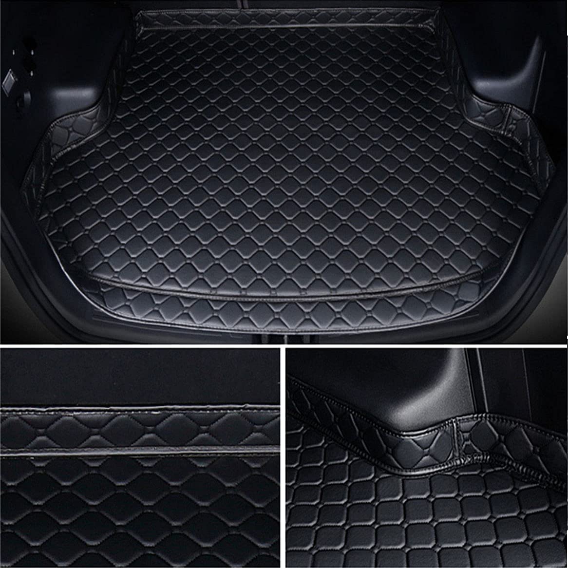 Tappetino Bagagliaio In Pelle Antiscivolo Per BMW Mini Cooper F55 Hatchback, Accessorio Auto Con Bandiera Union Jack Grigia
