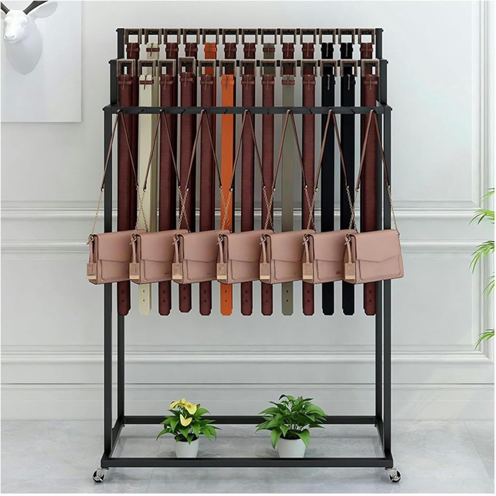 Supporto per cintura, 36 ganci, organizer per sciarpe, salvaspazio, per gioielli, portachiavi, cappelli, calze, cravatte e borse