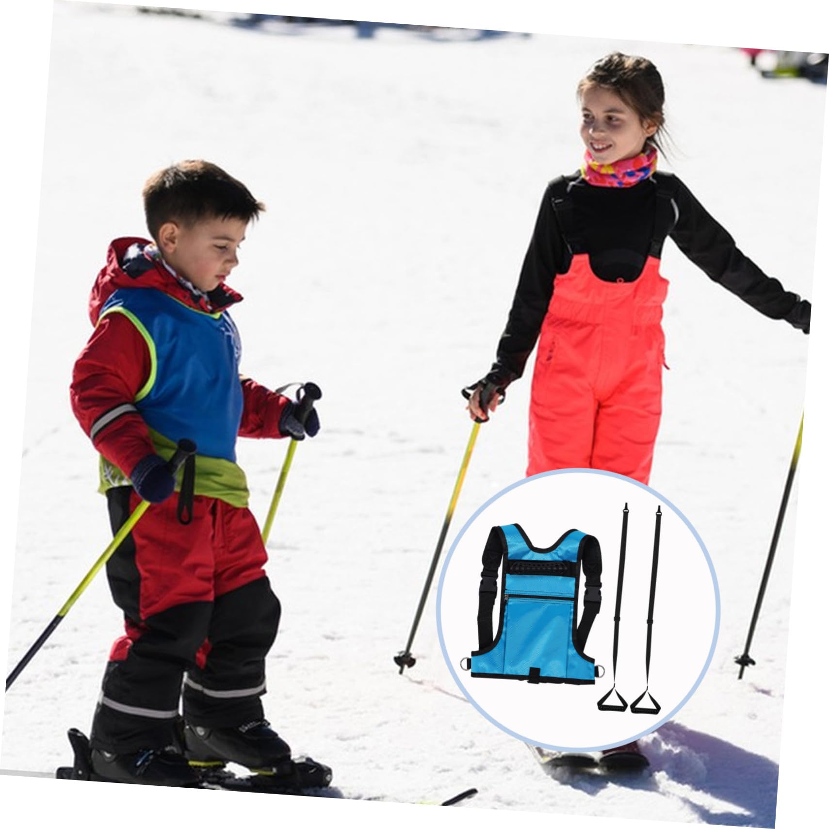 MAGICLULU Imbracatura Regolabile per Allenamento Snowboard con Zaino Rete Traspirante Accessorio Sicurezza per Apprendimento e Controllo Velocità