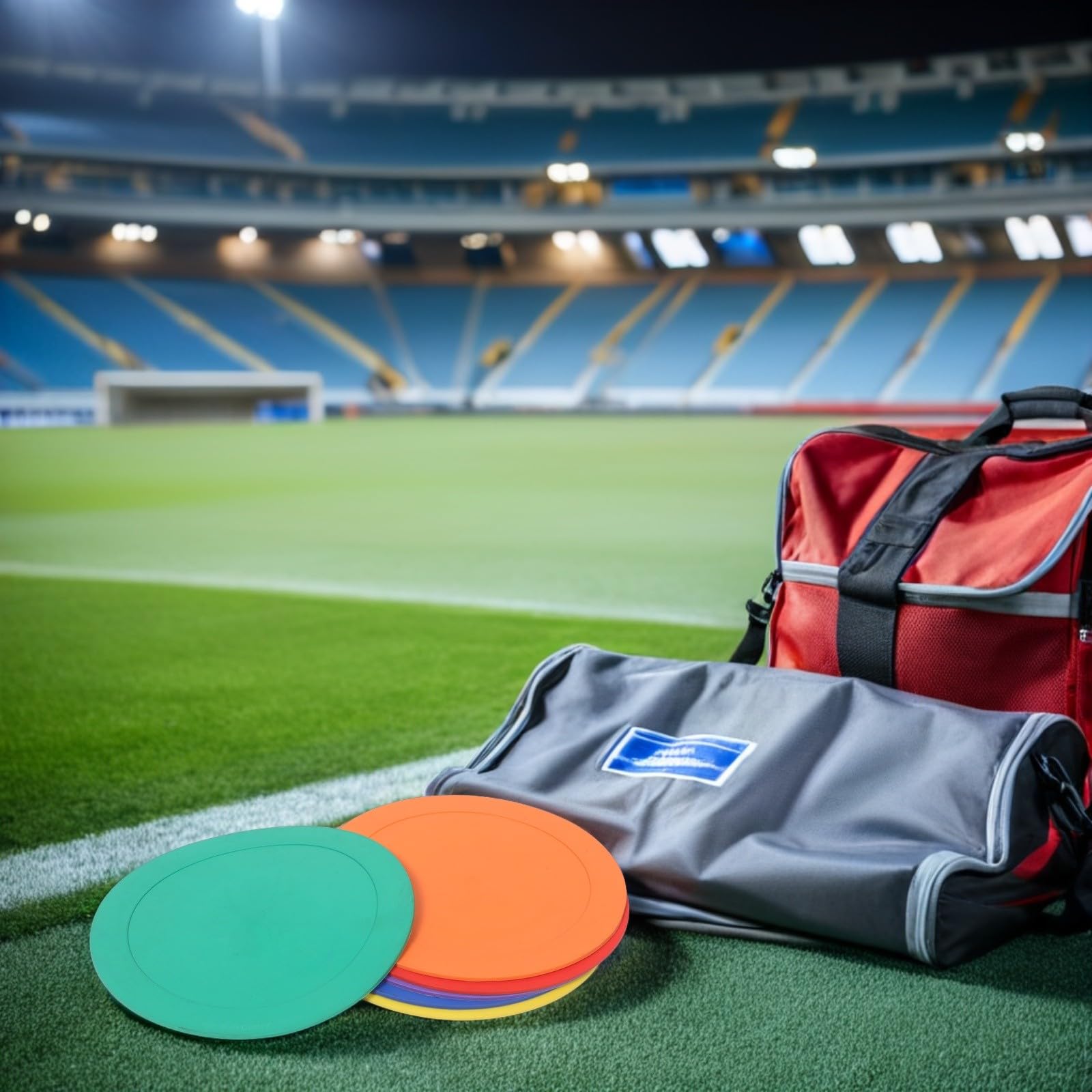 6 Piezas Discos de Entrenamiento de Fútbol de TPE Ligeros y Planos para Práctica Deportiva Alta Visibilidad, Ideales para Equipos y Entrenadores