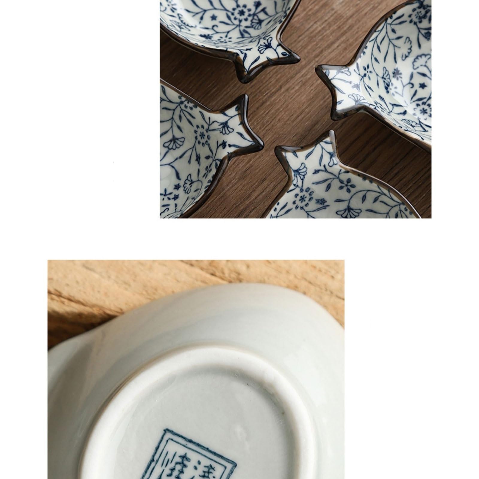 Ciotole per antipasti Simpatico Piatto da Immersione a Forma di Pesce, Mini Ciotola for Salsa in Ceramica, Ristorante Commerciale, utile Piatto for condimenti Insalatiere (Size : 6-Piece)