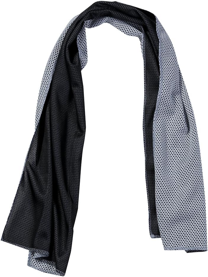 YOMIJN Cooling Towel For Instant Cooling Relief, Reusable Sweat Towels For Fitness, Super Soft Towels For Workout, Fitness, Running & Other Sports (black (grey))