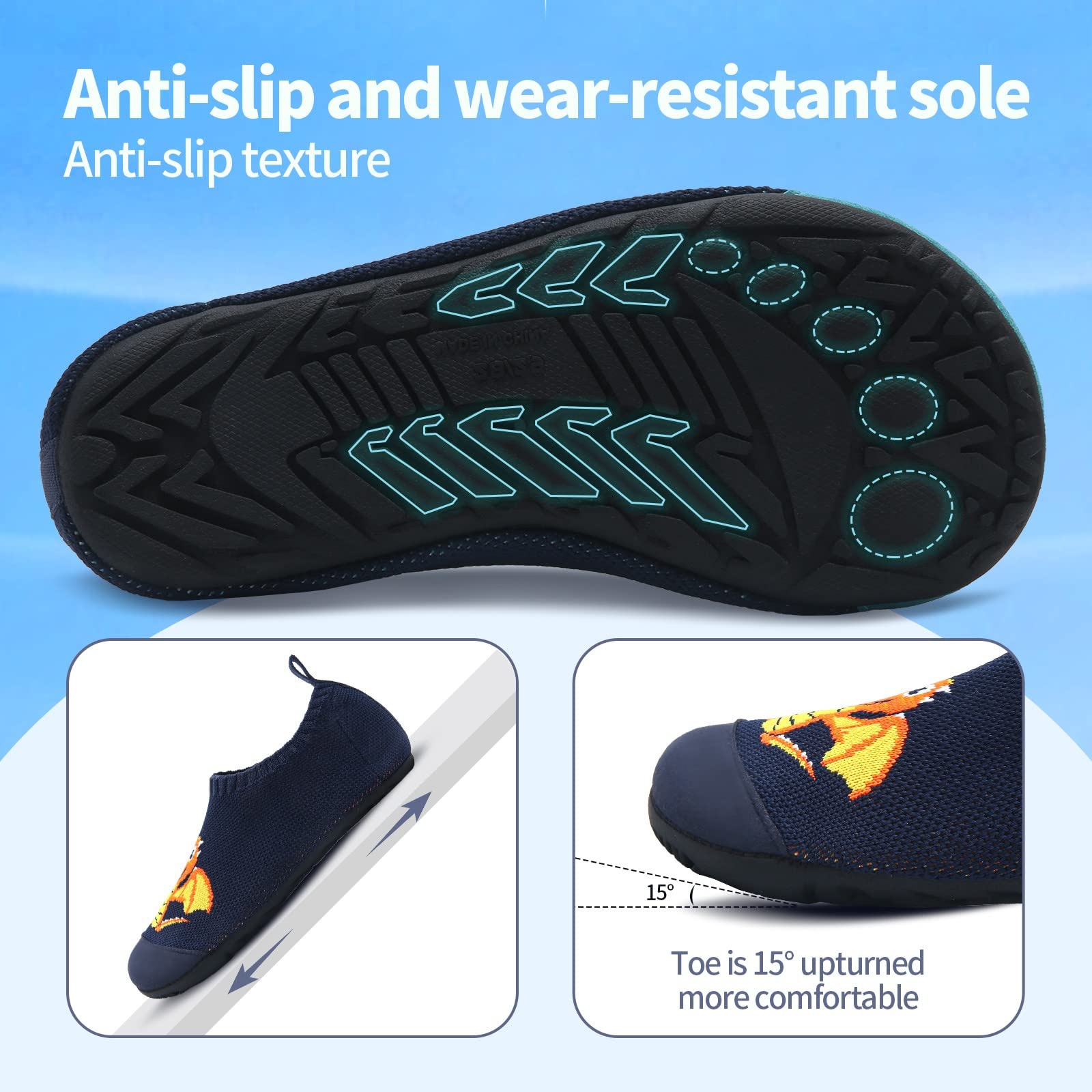 WateLves Pantofole per Bambini Unisex Scarpe a Magli Antiscivolo Ciabatte da Casa per danno la sensazione di camminare a piedi nudi Antiscivolo & Leggero