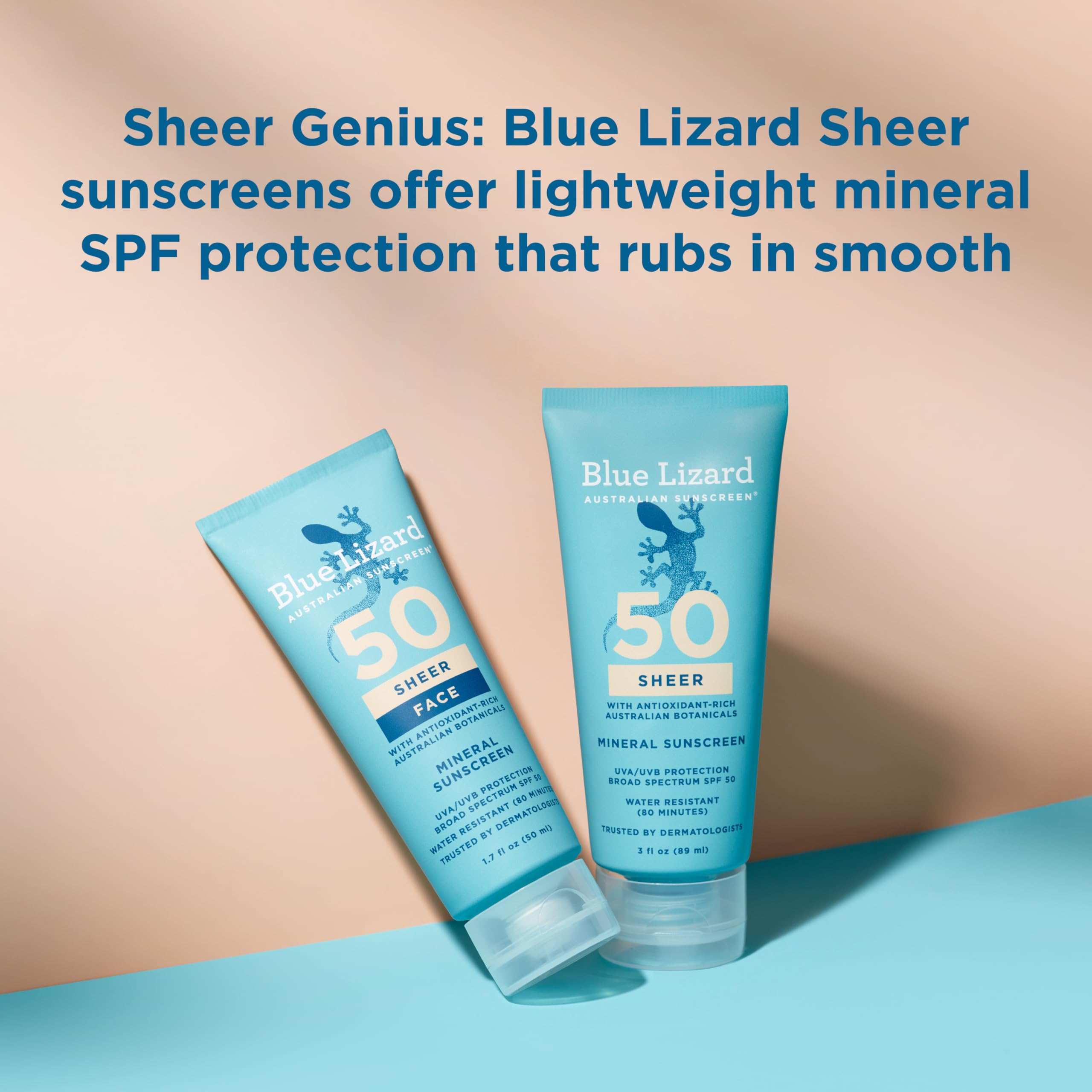 BLUE LIZARD Sheer Face Lotion - SPF 50+, 1.7 Oz