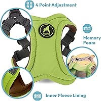 Vista 4 de Gooby Escape Free Memory Foam Harness - Green, Small - No Pull Step-in Dog Harness with Four Point Adjustment for Small to Medium Dogs