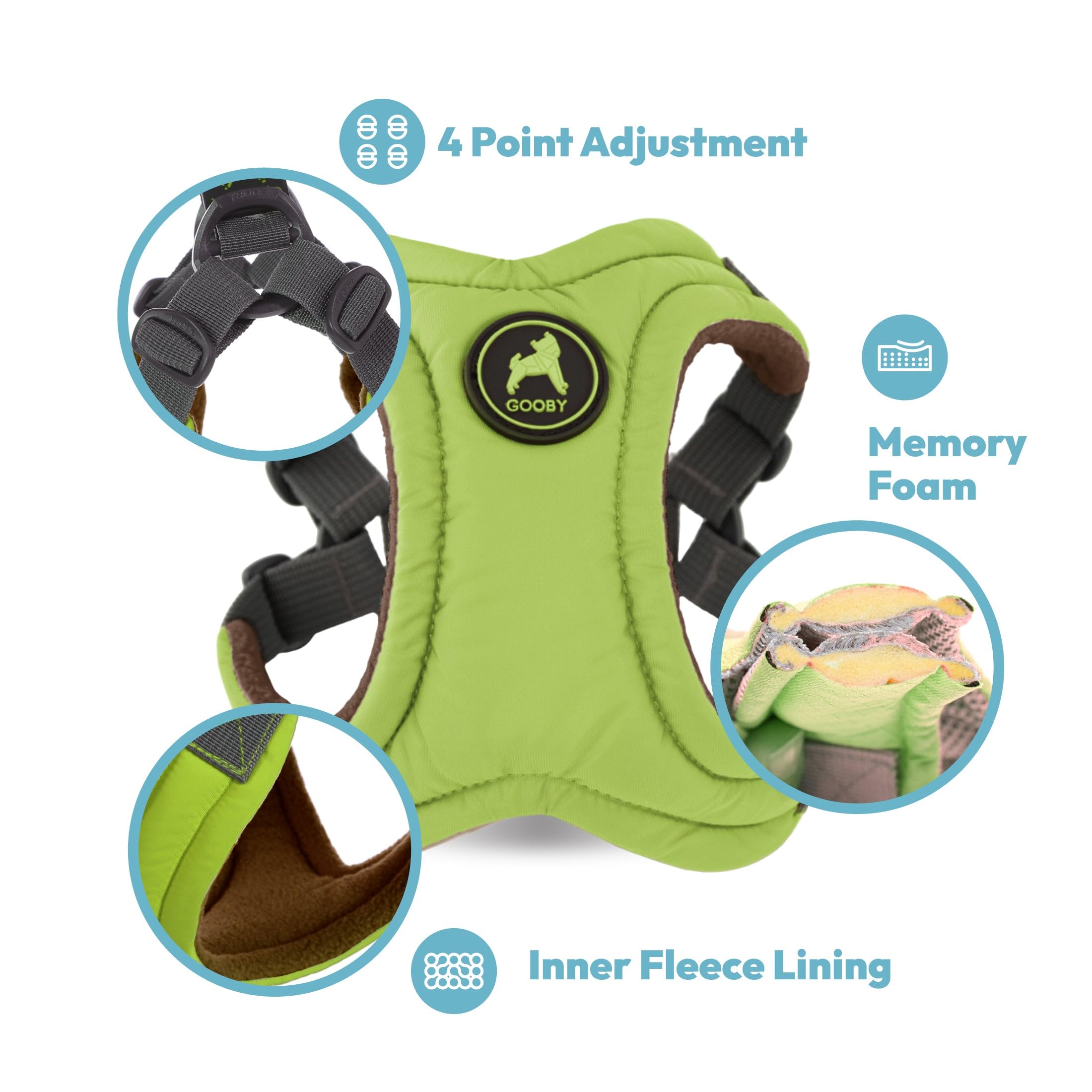 Gooby Escape Free Memory Foam Harness, Small Chest (13-17.2"), Purple