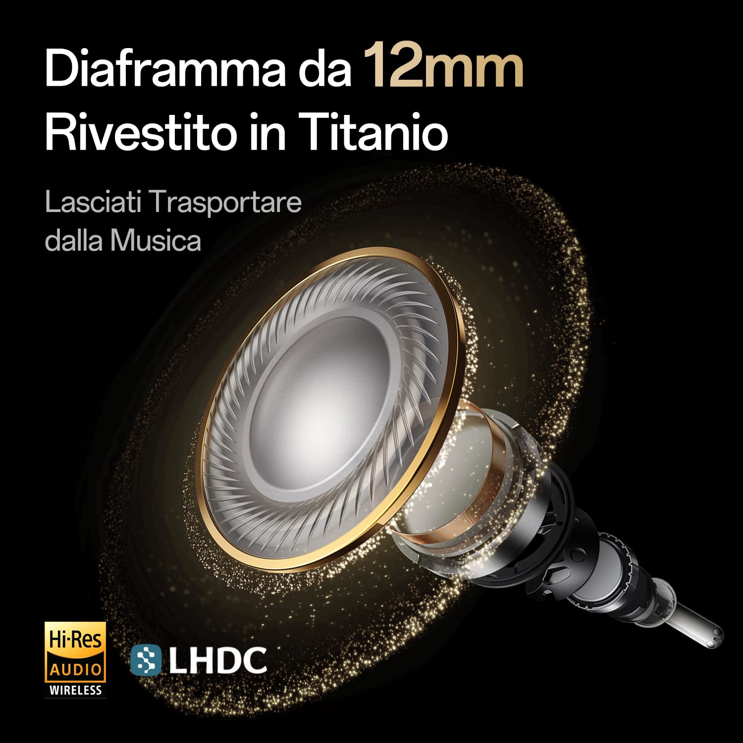 OPPO Enco Air5 Pro Auricolari In-Ear Wireless con ANC, Hi-Res Audio LDAC, Bluetooth 5.4, 43dB Cancellazione del Rumore, Multipoint, Nero