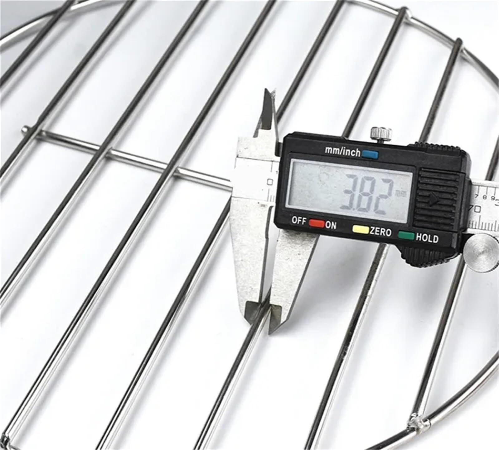 Rete a rete per barbecue in acciaio inox, griglia rotonda per arrostire pancetta e verdure, accessorio da cucina versatile, varie dimensioni (43,5 cm)