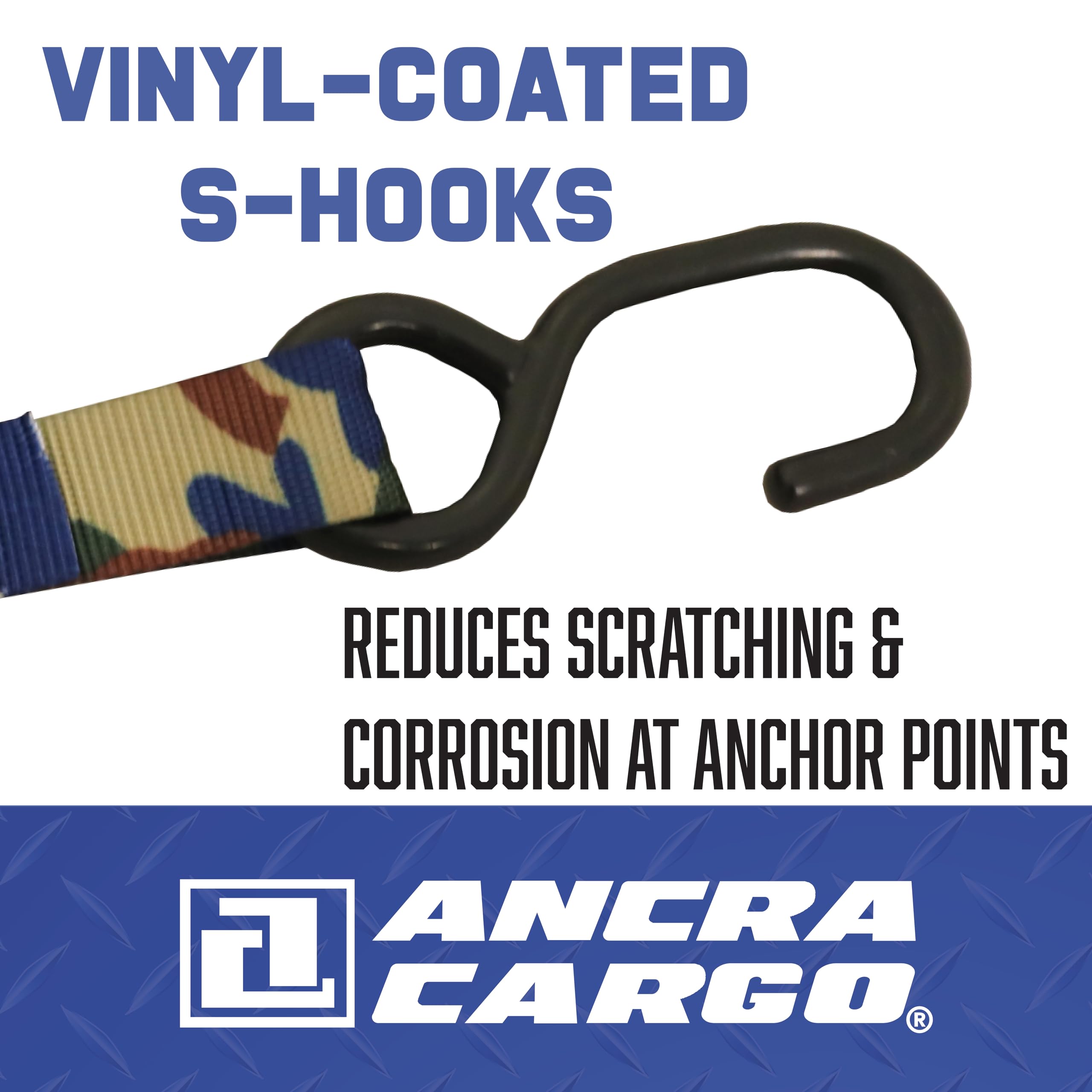 Ancra Cargo Tie-Down Ratchet Straps - 500 lb, 4-Pack -3