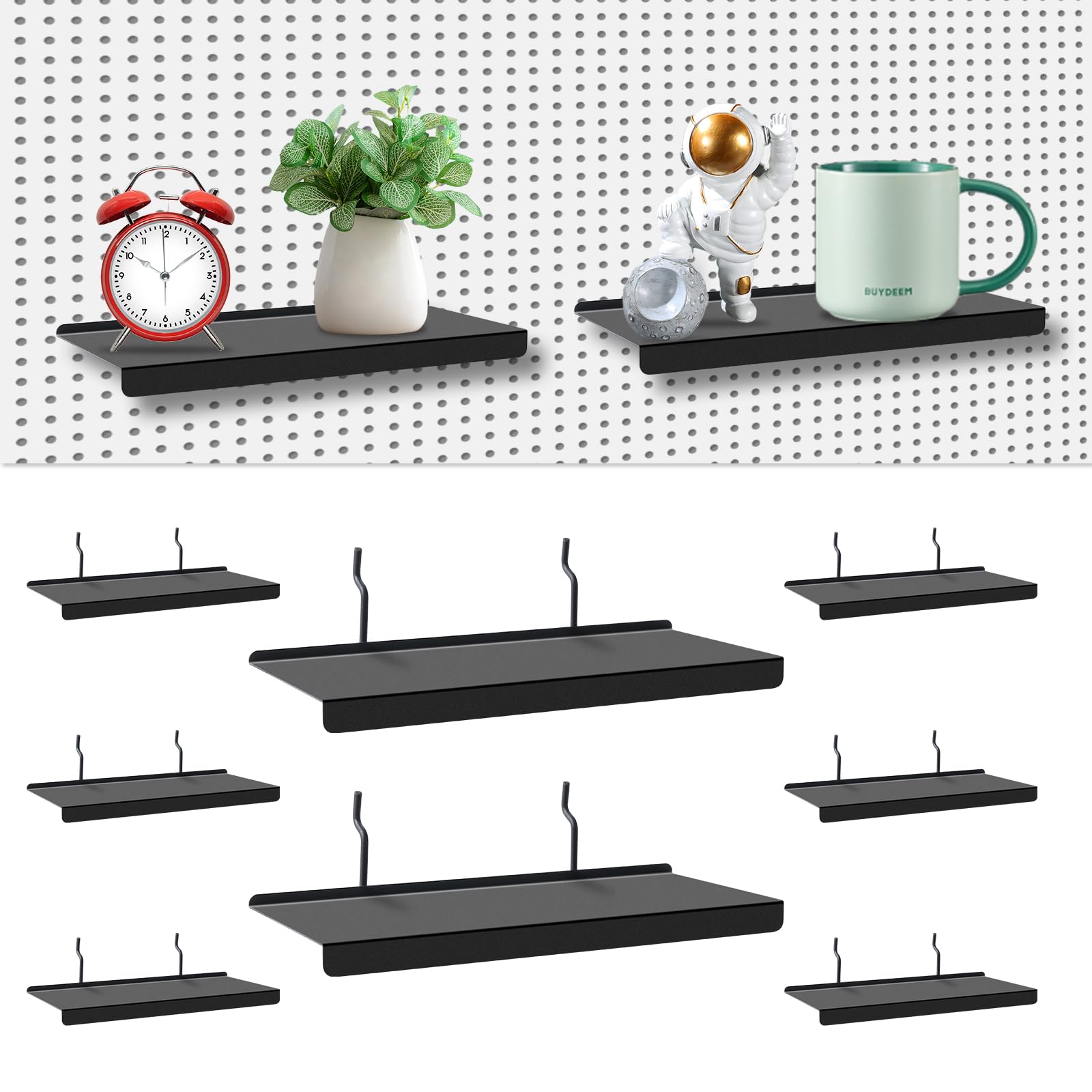Metall-Stecktafel-Regale 25,4 x 10,9 cm 10 Stück Schwarz Zubehör