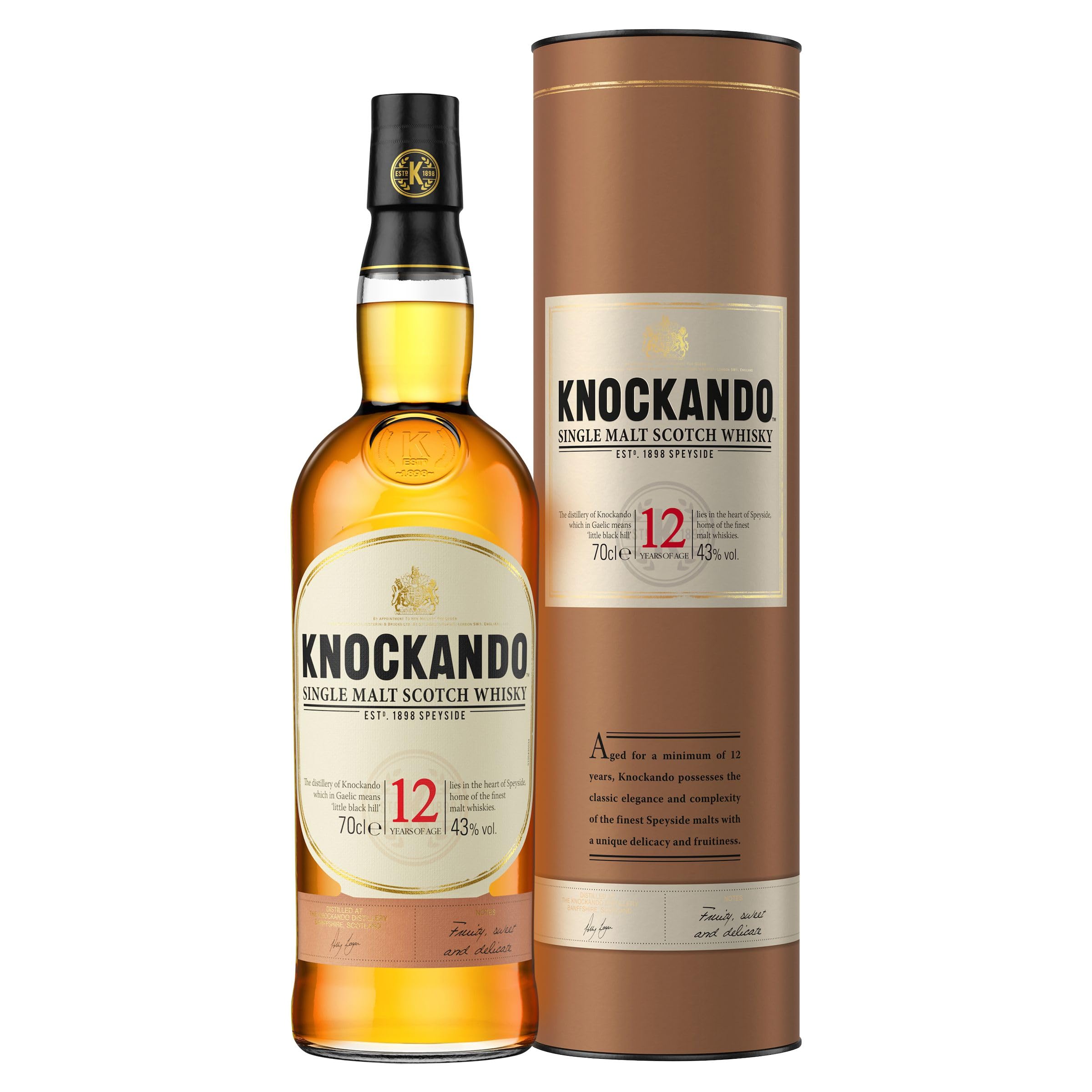 Knockando Whisky escocés puro de malta de Speyside, 0.7 L