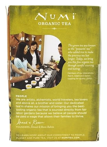 Miniatura 3 de Numi té  té verde de arroz tostado  orgánico Gen Mai Cha, 18 bolsa