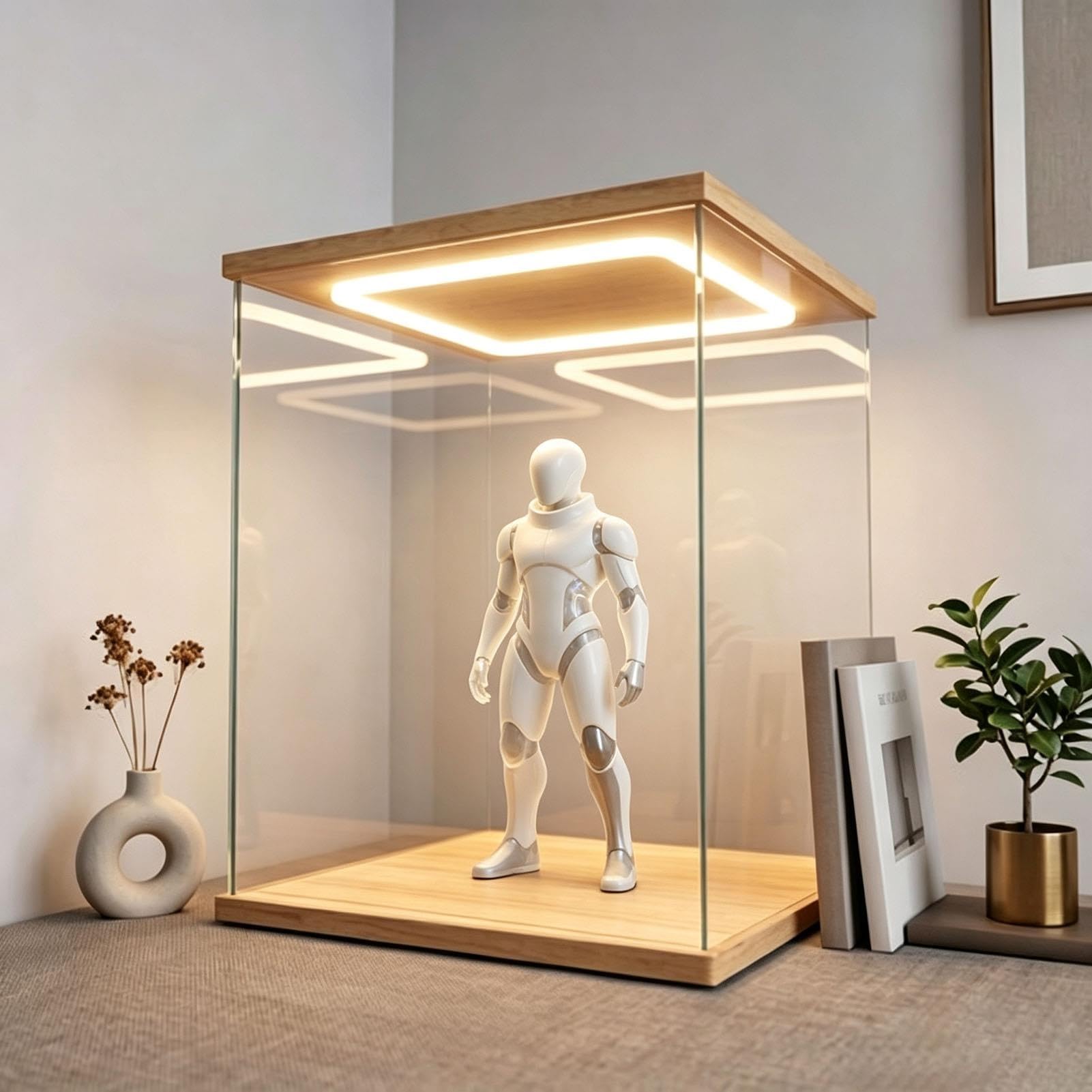 Vetrinetta Espositiva Luce LED Scatola Espositiva in Acrilico Trasparente