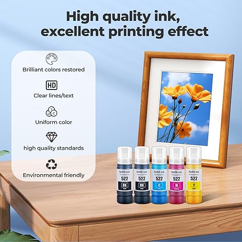 Miniatura 5 de 522 botellas de repuesto de tinta ET-2800 ET-4800 ET-2400 ET-2803 repuesto de repuesto de tinta para botellas de repuesto de tinta Epson 522