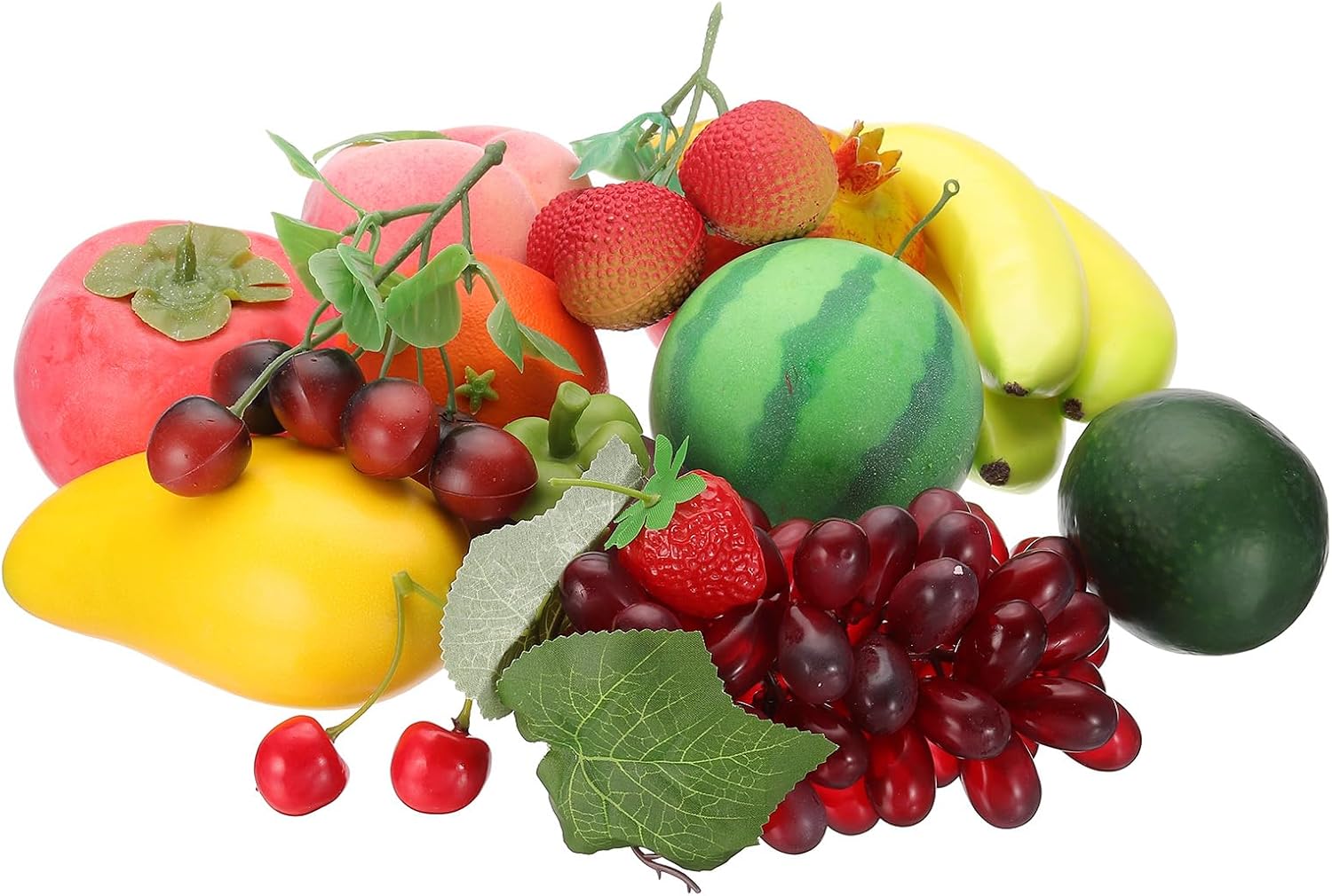 PATIKIL 14 Pcs Artificial Fruits, Simulation Foam Fake Mixture Fruits Pack Lifelike Realistic Faux Fake Fruit Model for Home Party Decoration, Photography Props