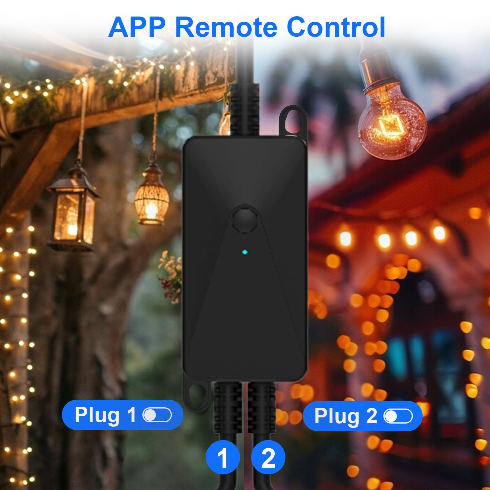 ANTELA Prise Connectée IP44 Extérieure Étanche, 2 Sorties, 16A | Suivi de Consommation, compatible avec Alexa Google Home, Smart Life APP, Minuteur
