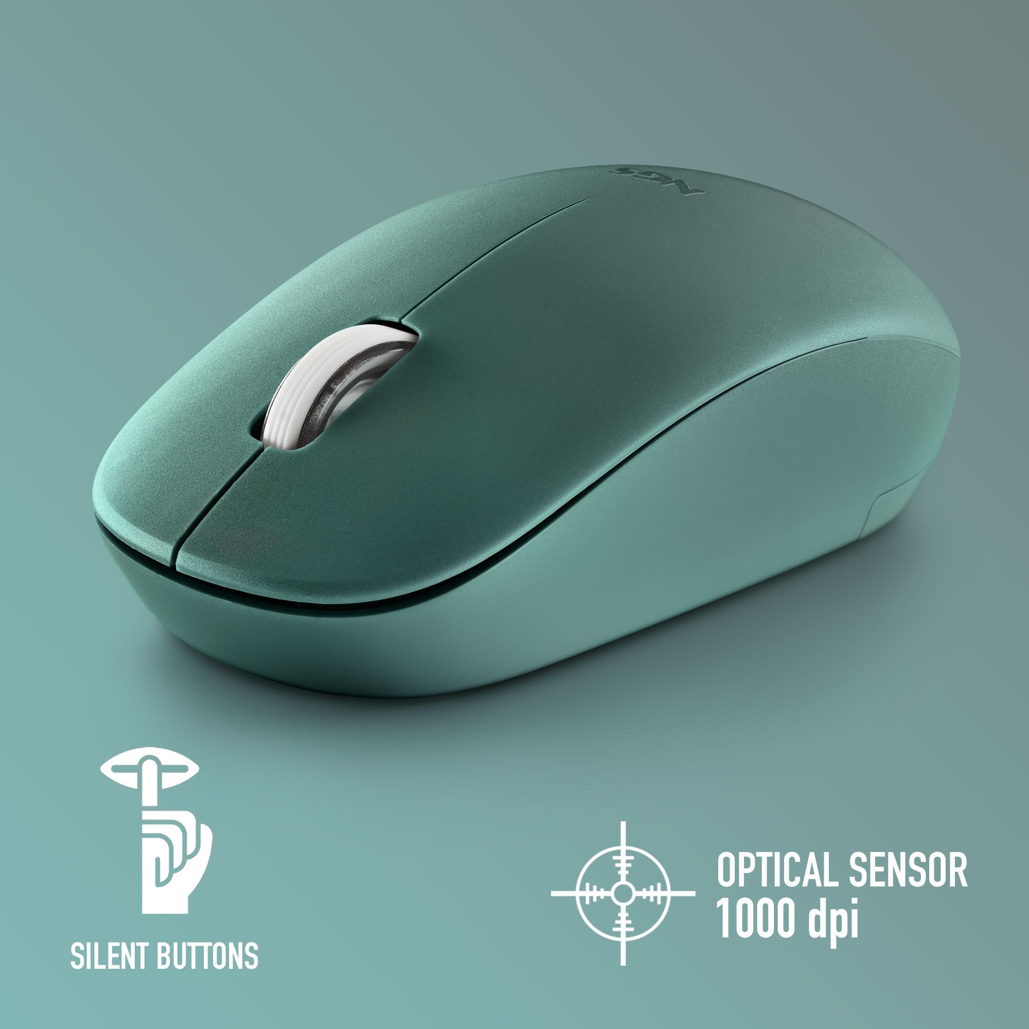 NGS Fog Pro Green – Ratón Inalámbrico Óptico 1000 dpi, Nano USB, Botones Silenciosos, Plug & Play, Ambidiestro, Compatible con PC, Mac y Portátil, Verde
