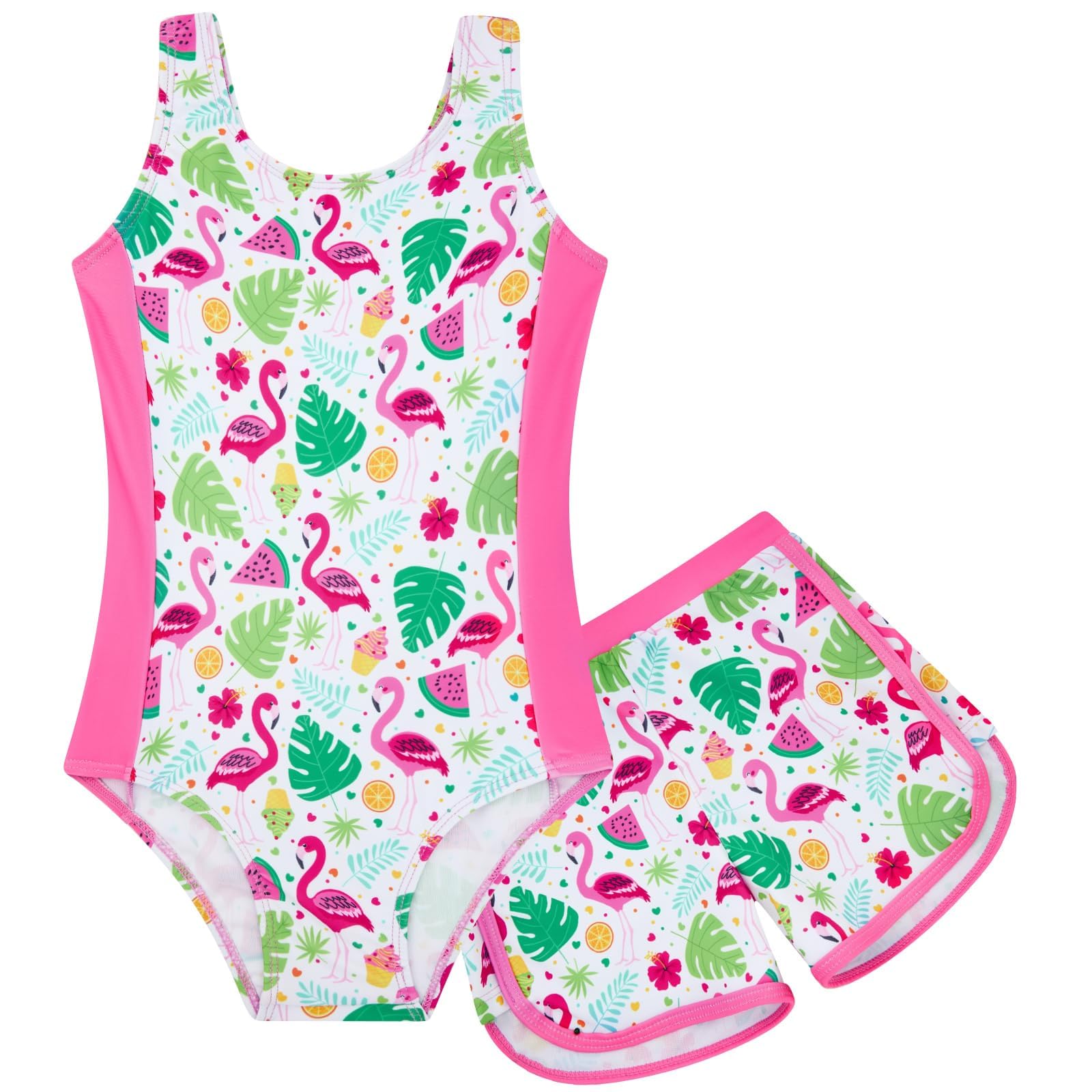 TUONROAD Toddler Girls One Piece Swimsuit Bathing Suit with Short for 3-9