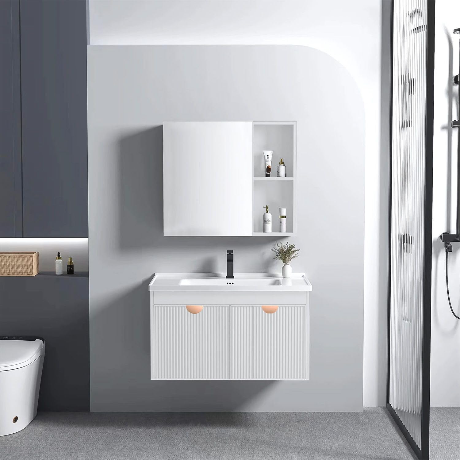 Rea Conjunto de Muebles de baño con Lavabo Aa18 Mario 60Cm White - 47X61X50CM