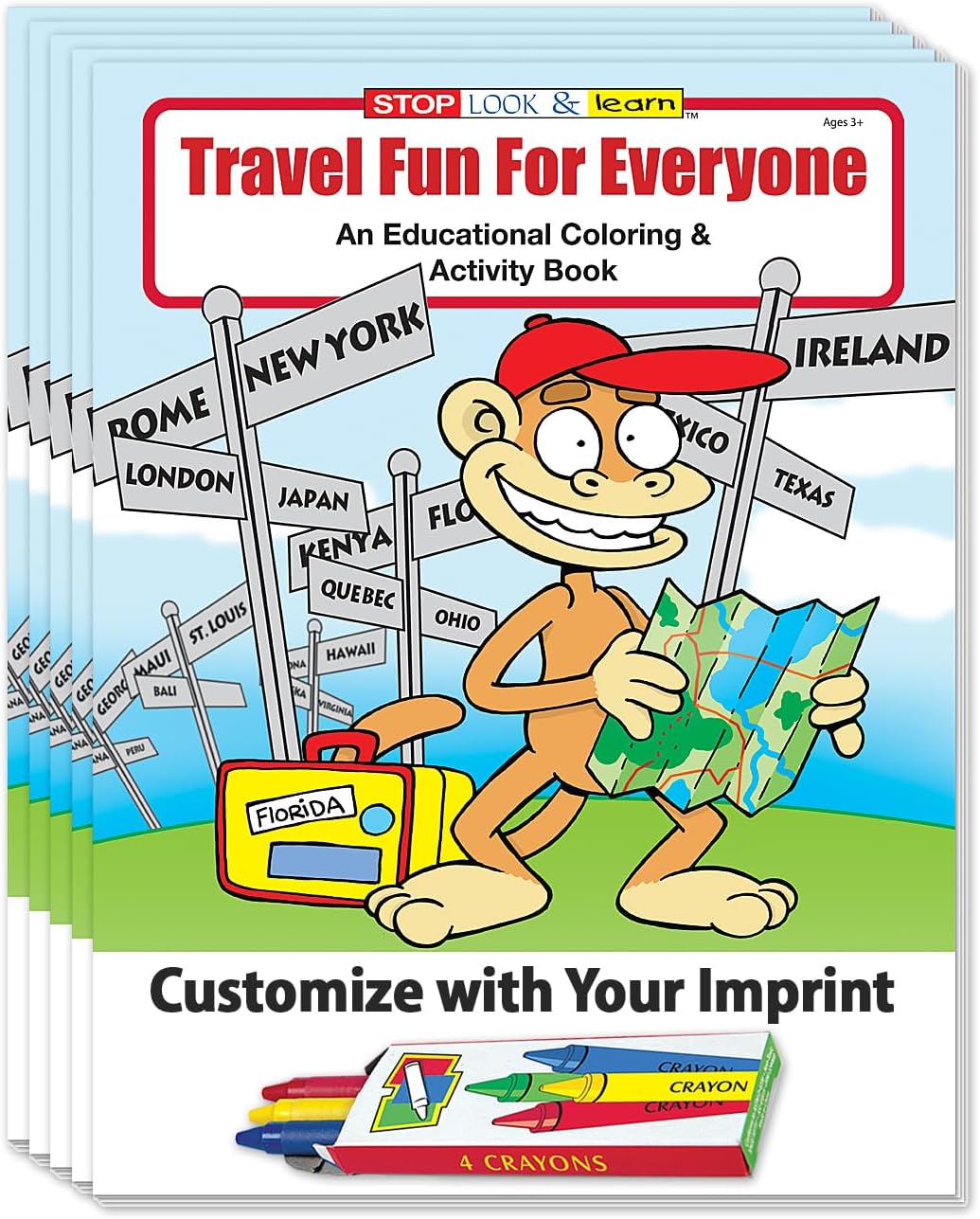 ZOCO – Traveling is Fun Coloring Books for Kids (50 Bulk Pack, Without Crayons) – Educational Travel Activities – Vacation, Travel Agency, Airline, Cruise, Resort, Bus & Train Handouts