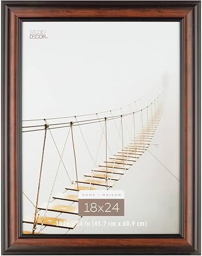 Miniatura 8 de Paquete de 6 Marco de grano de madera marrón y negro de Studio Décor