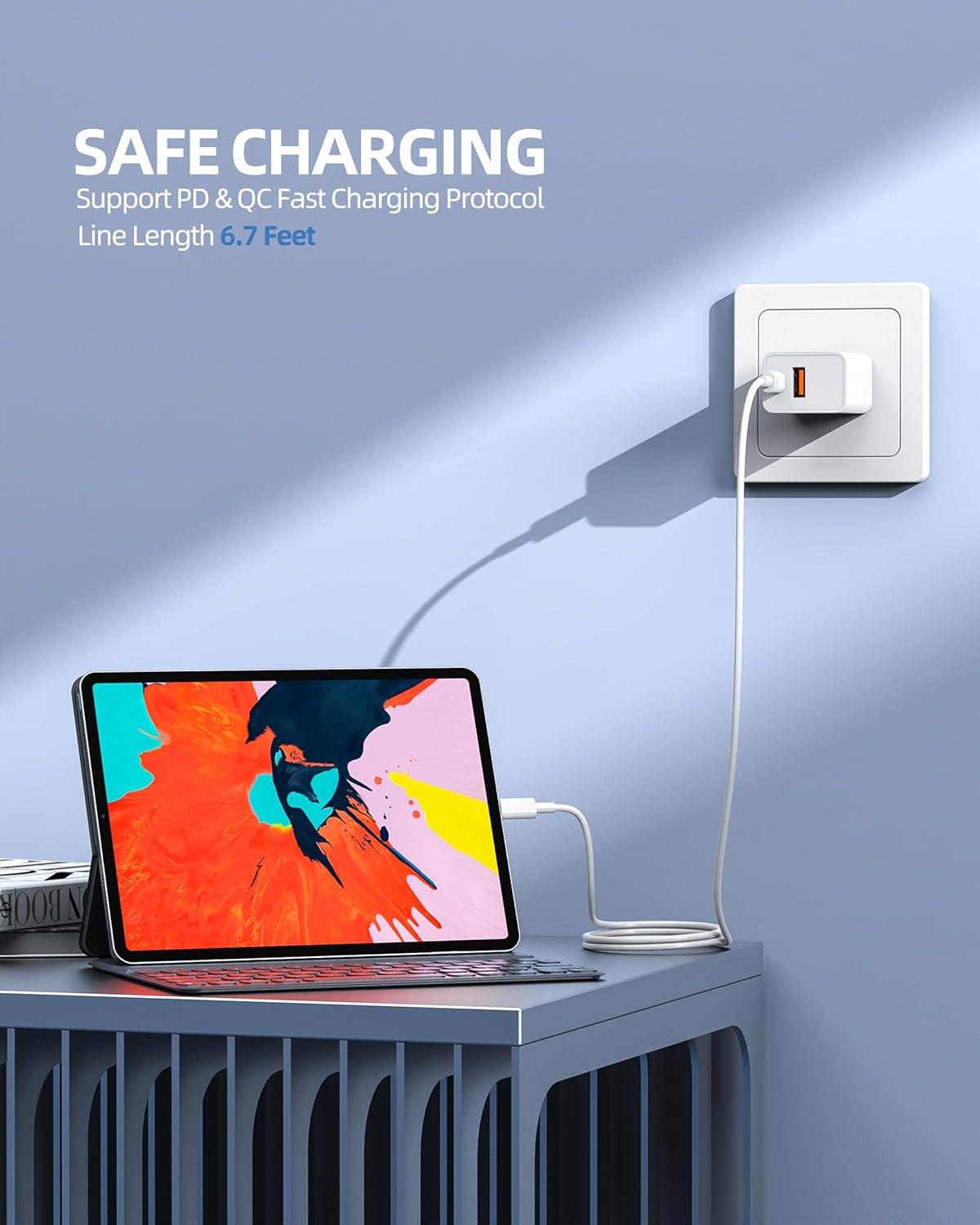 20W [MFi Certified] Fast Charger Fit for iPad mini 5th Generation 2019 7.9 inch A2133 A2124 A2126 A2125 Tablet with 6.6Ft L to C Charging Cable Power Supply Adapter Cord