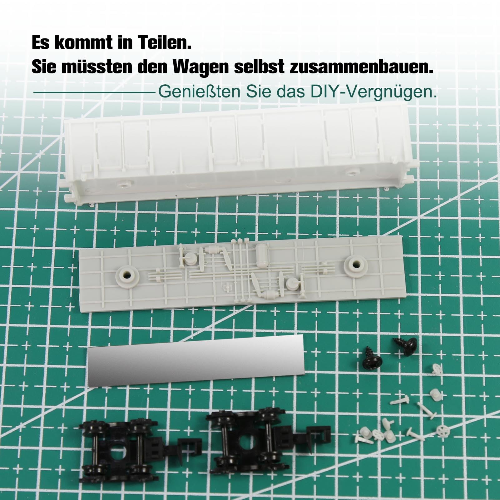 Evemodel 1 Set Spur N 1:160 Unmontierter Gondelwagen DIY Modellwagen (Gondelwagen)