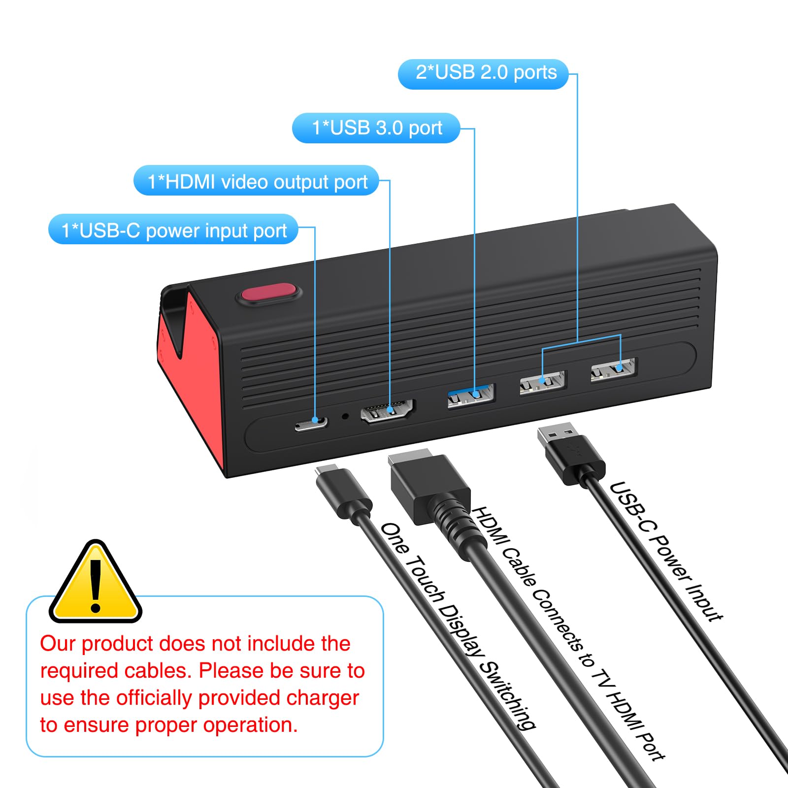 HEIYING TV Docking Station für Nintendo Switch 2/Switch OLED, Tragbarer TV Dock Ladegerät Ständer mit 4K HDMI Adapter/USB Port/Typ C Ladegerät Port