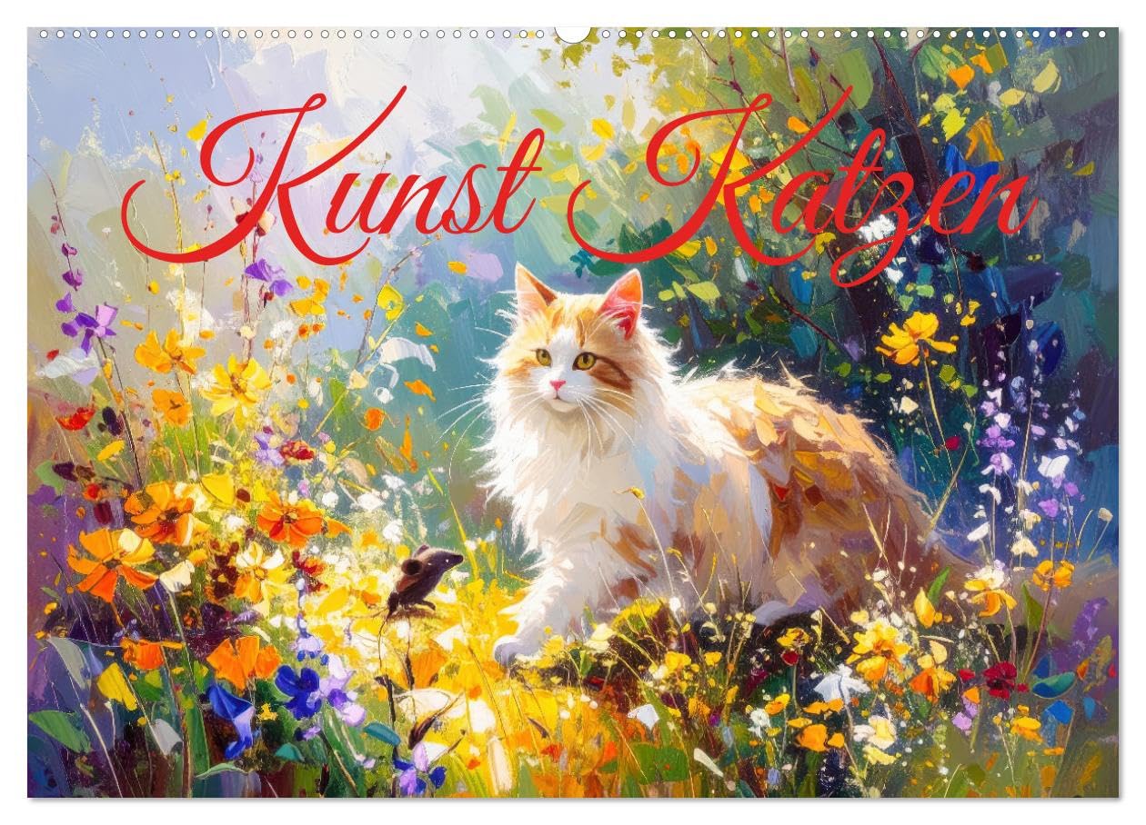 Kunst Katzen (Wandkalender 2026 DIN A2 quer), CALVENDO Monatskalender: Katzen in den verschiedensten Kunstepochen