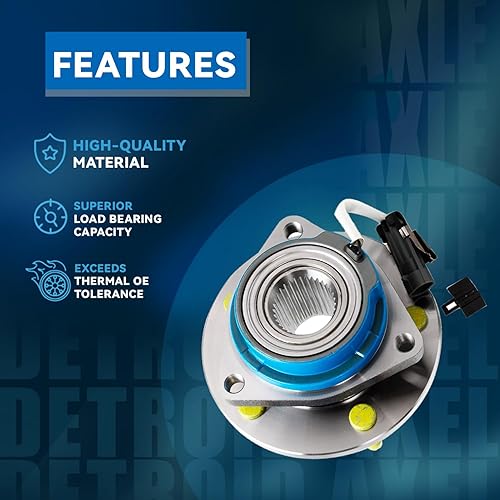 Miniatura 172 de Detroit Axle - Conjunto de cubo de rodamiento de rueda delantera para Nissan Altima 02-06 (3.5L V6)/Maxima 00-08, INFINITI I30 00-01/I35 02-04 5