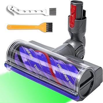 قم بترقية رأس أسطوانة فرشاة التفريغ للمكانس الكهربائية اللاسلكية Dyson V7 V8 وCyclone V10 وV11 وV15، ورأس محرك بديل سريع التحرير لأجزاء ملحقات المكنسة الكهربائية Dyson. تنظيف قوي مضاد للتشابك |.