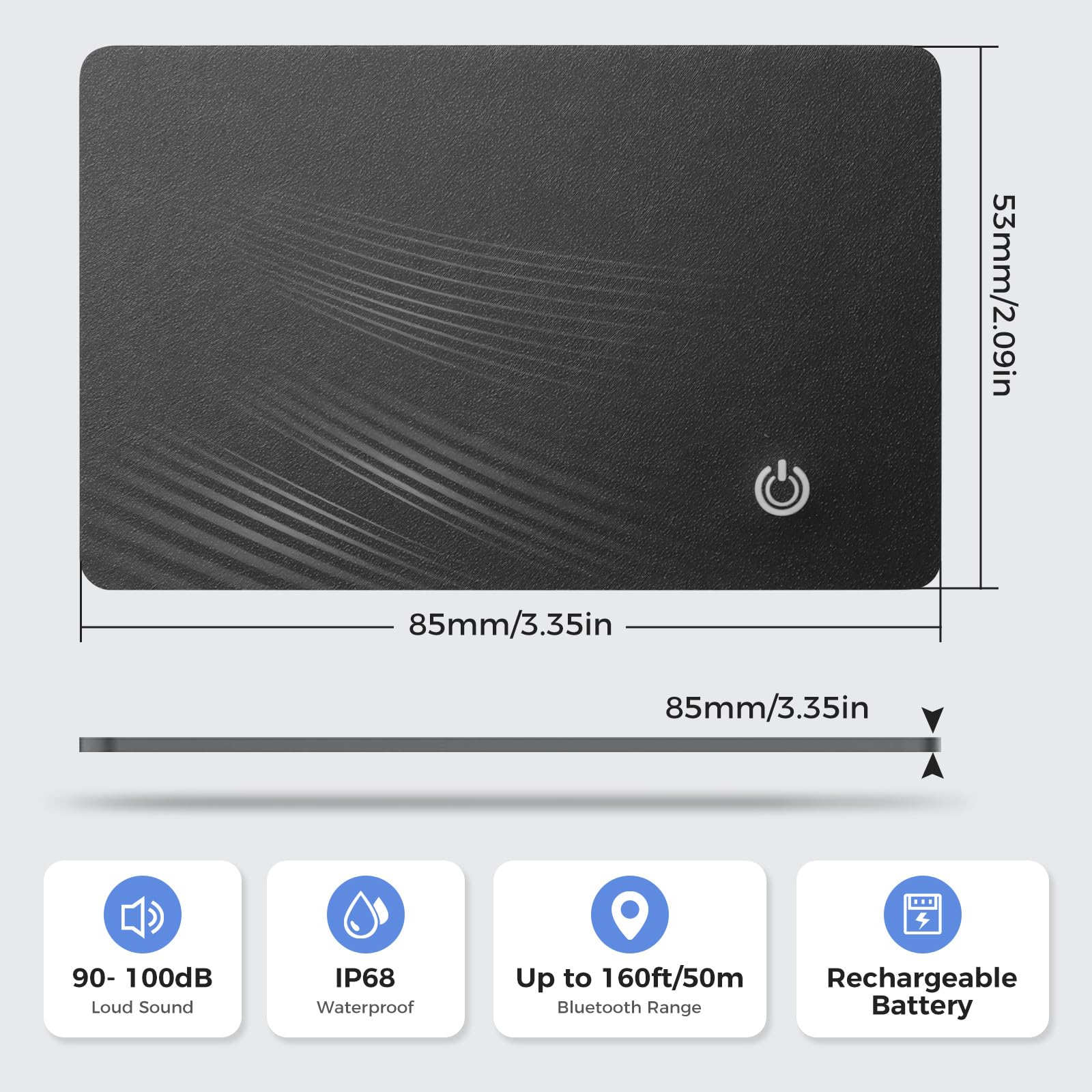 AirTag Card Wallet Tracker for Apple Find My (iOS Only) - 2025 Ultra-Slim 1.8mm Smart Finder, IP67 Locator for Men's Wallets & Luggage,1 Pack