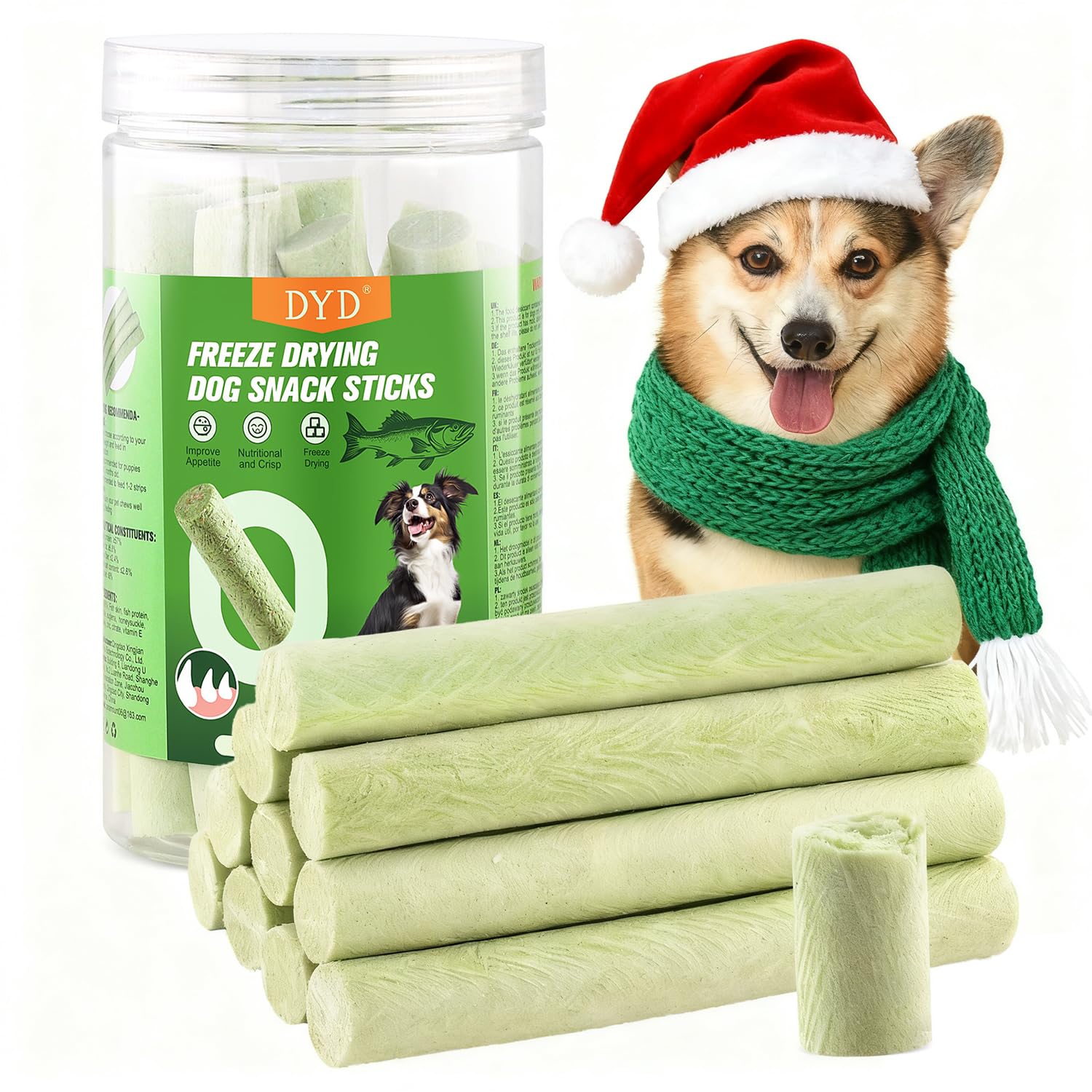 DYD Barritas de Bacalao Liofilizado para Perros - Snacks Crujientes sin Cereales, Alto en Proteínas (≥57%), 63g - Premios para Cachorros y Adultos